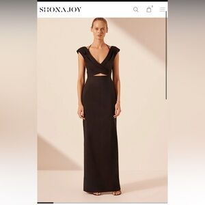 Lani Cross Front Ruched Maxi Dress - Black